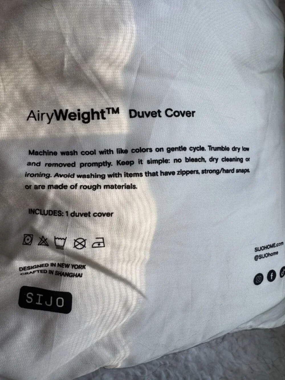 SIJO AiryWeight Tencel Duvet Cover Cooling Eucalyptus Ivory Full/Queen 90